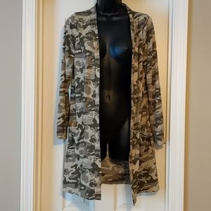 NWOT Camo Long-Sleeve Open Cardigan- Women's Small